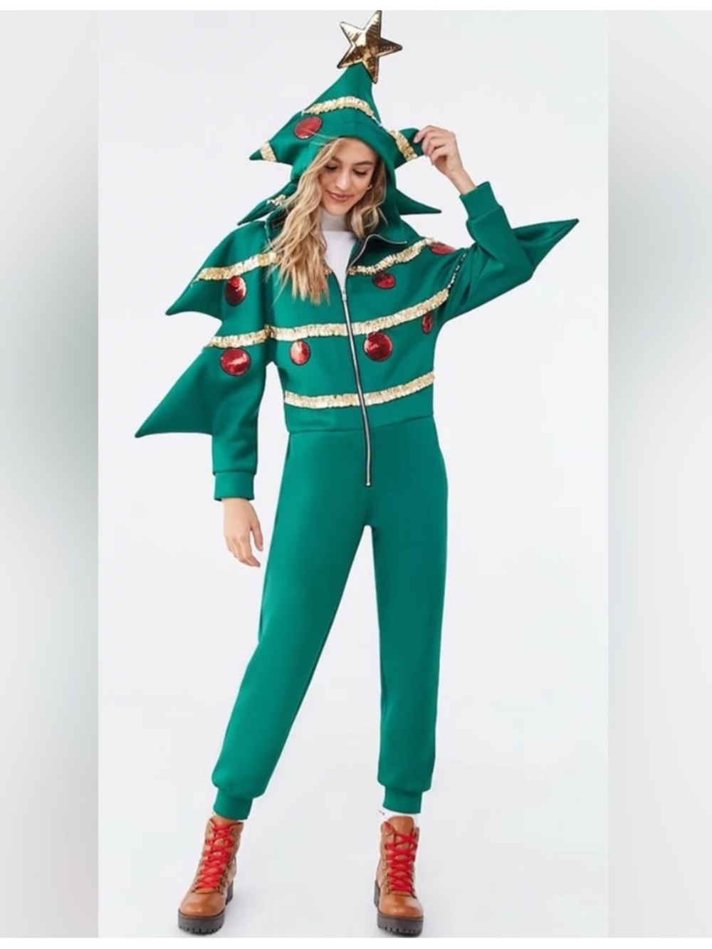 Forever 21 Christmas Tree Halloween Costume Size Large NWT